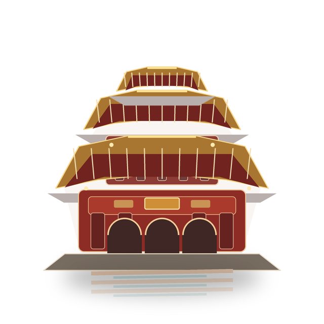 Beijing Forbidden City and Tiananmen inspired landmark